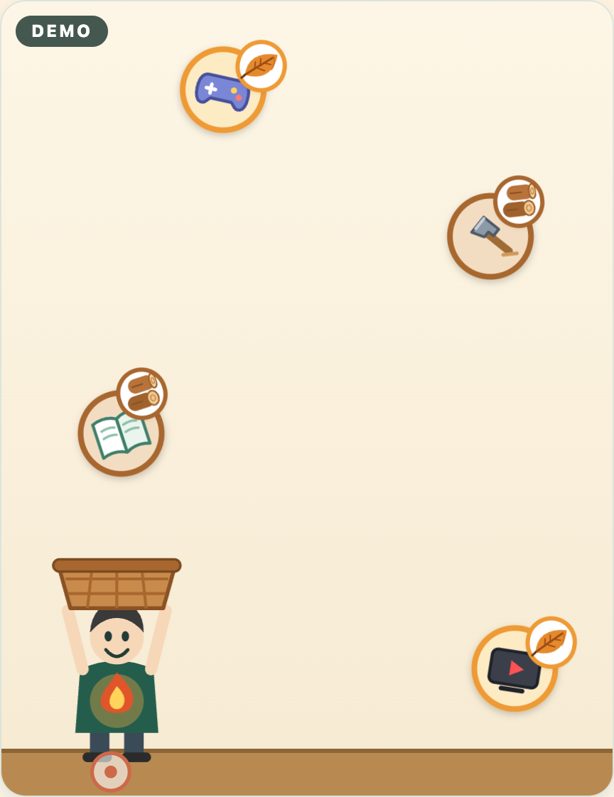 薪ひろい（仮）のゲーム画面